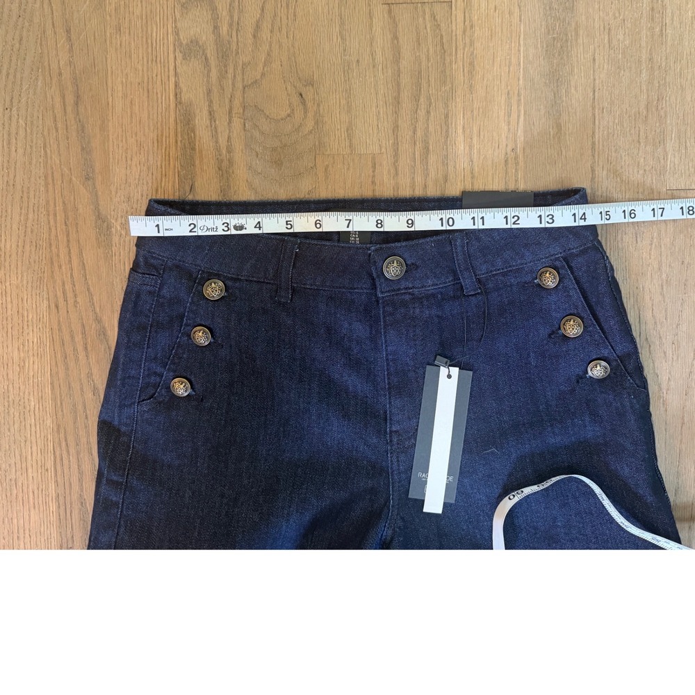 Rachel Zoe Womens High Rise Sailor Button Dark Wash Denim Shorts Size 6 NEW - Picture 7 of 9